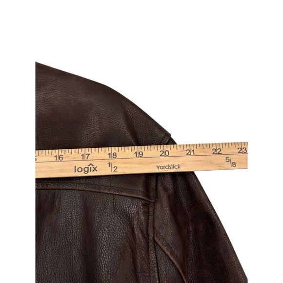 Banana Republic Cabinwear Tumble Leather Jacket Button Full Zip Closure Mens Med - Picture 4 of 11